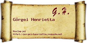Görgei Henrietta névjegykártya